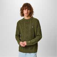 Плетен Пуловер Jack Wills Acid Wash Cable Knit Jumper  