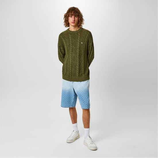 Плетен Пуловер Jack Wills Acid Wash Cable Knit Jumper  