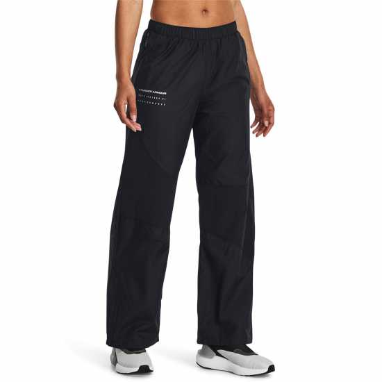 Under Armour Armour Ua Rush Woven Novelty Pant Tracksuit Bottom Womens Черно Дамски клинове за фитнес