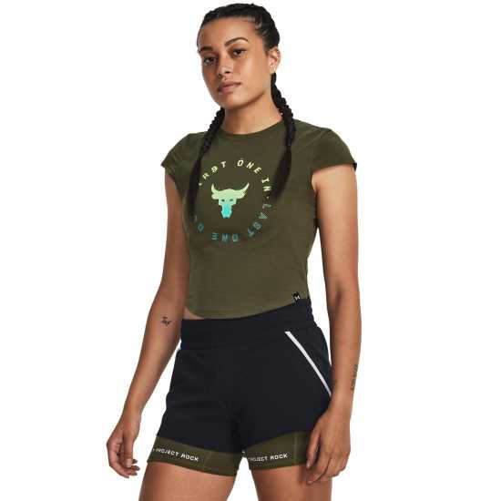 Under Armour Armour Pjt Rck Nght Shft Cap T Q4 Gym Top Womens Зелено Атлетика