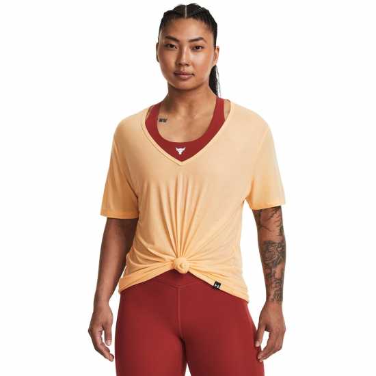 Under Armour Armour Pjt Rck Completer Deep V T Gym Top Womens Жълто Атлетика