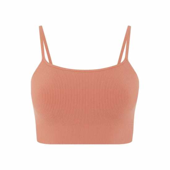 Hiit Seamless Ribbed Bralette Оранжево Спортни сутиени