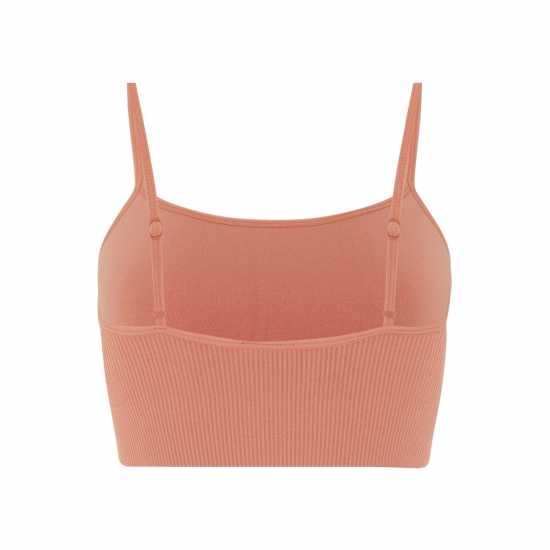 Hiit Seamless Ribbed Bralette Оранжево Спортни сутиени