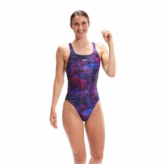 Speedo All-Over Digital Leader Back Swimsuit Womens  Дамски бански