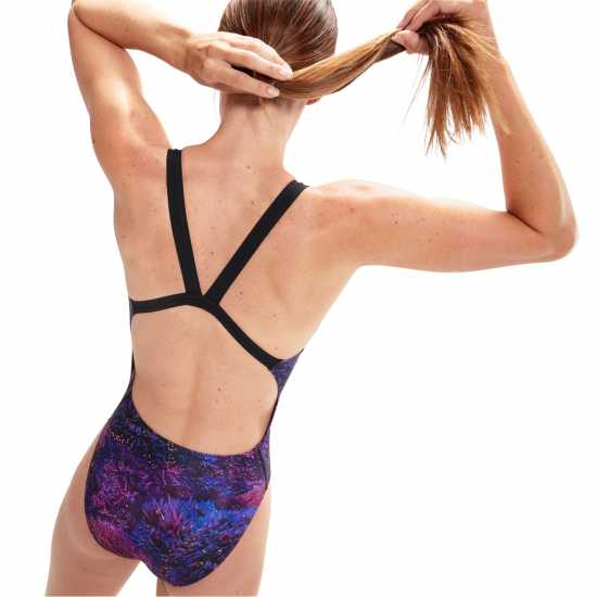 Speedo All-Over Digital Leader Back Swimsuit Womens  Дамски бански