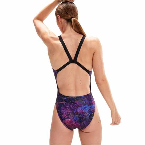 Speedo All-Over Digital Leader Back Swimsuit Womens  Дамски бански