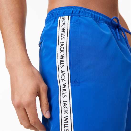 Jack Wills Mid-Length Swim Shorts Кобалтово лентирано Мъжки къси панталони