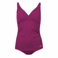 Speedo V-Neck Maternity U-Back Swimsuit Womens Лилаво 