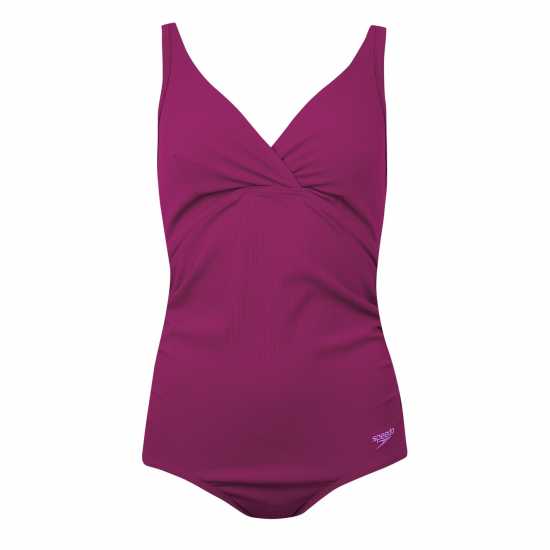 Speedo V-Neck Maternity U-Back Swimsuit Womens Лилаво 