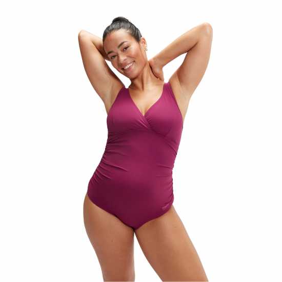 Speedo V-Neck Maternity U-Back Swimsuit Womens Лилаво 