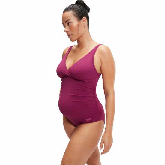 Speedo V-Neck Maternity U-Back Swimsuit Womens Лилаво 