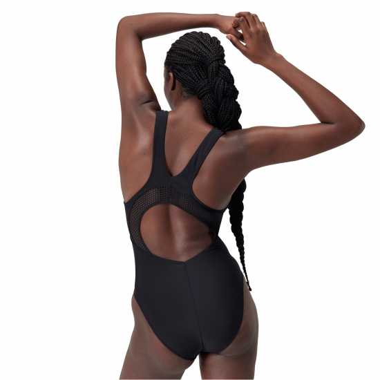 Speedo Women's Solid Scoop With Mesh One Piece  Дамски бански