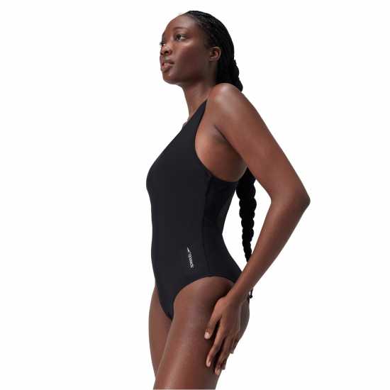 Speedo Women's Solid Scoop With Mesh One Piece  Дамски бански