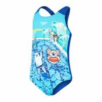 Speedo Dg Plt Alv1Pc Bb99  Бански за момичета