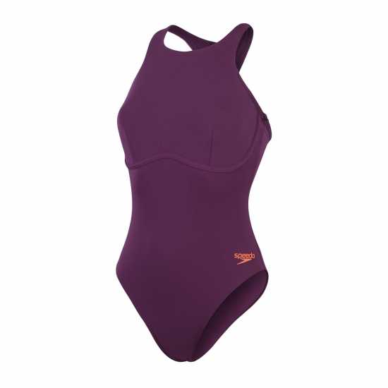 Speedo Womens Racer Zip Swimsuit With Built In Swim Bra  Дамски бански