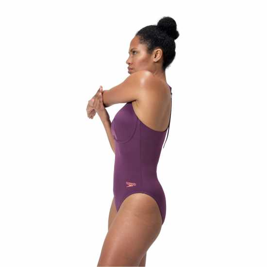 Speedo Womens Racer Zip Swimsuit With Built In Swim Bra  Дамски бански