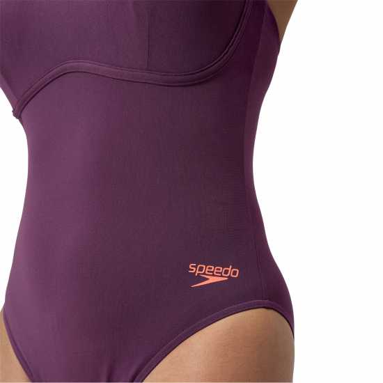 Speedo Womens Racer Zip Swimsuit With Built In Swim Bra  Дамски бански