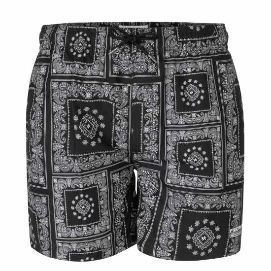 Firetrap Мъжки Плувни Шорти Printed Swim Shorts Mens Бандана Мъжки къси панталони