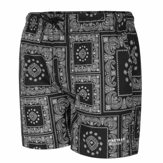 Firetrap Мъжки Плувни Шорти Printed Swim Shorts Mens Бандана Мъжки къси панталони