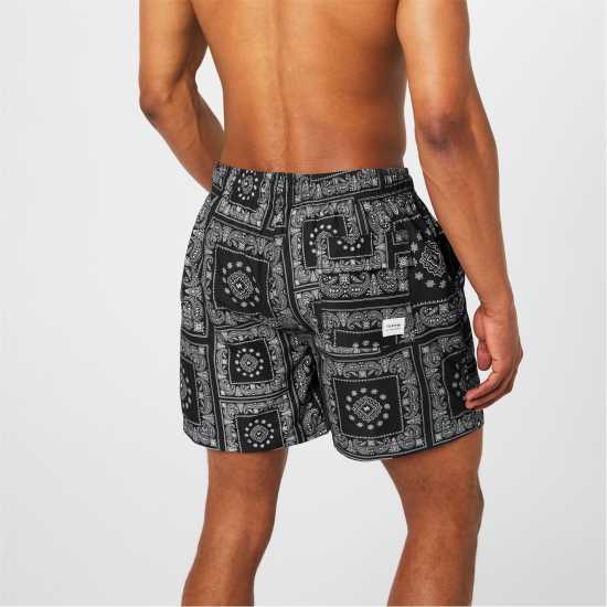 Firetrap Мъжки Плувни Шорти Printed Swim Shorts Mens Бандана Мъжки къси панталони