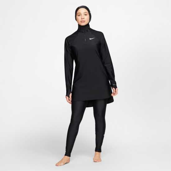 Nike Full Coverage Dress Черно Дамски бански