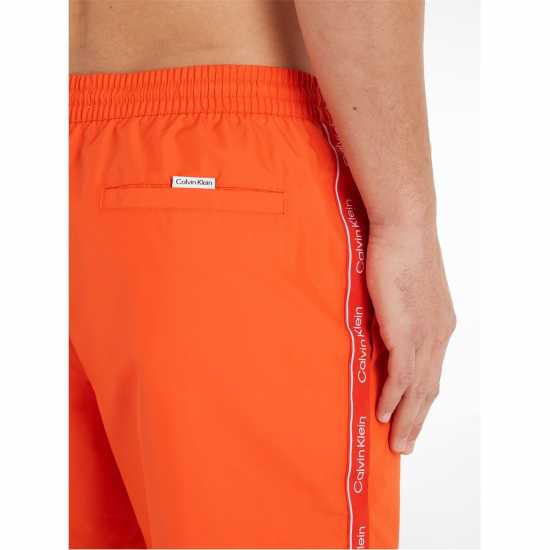 Calvin Klein Мъжки Плувни Шорти Medium Tape Swim Shorts Mens Основен оранжев SCZ Мъжки къси панталони