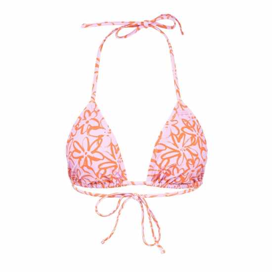 Soulcal Tie Bikini Top  Ld43 Розово Цветно Дамско облекло плюс размер