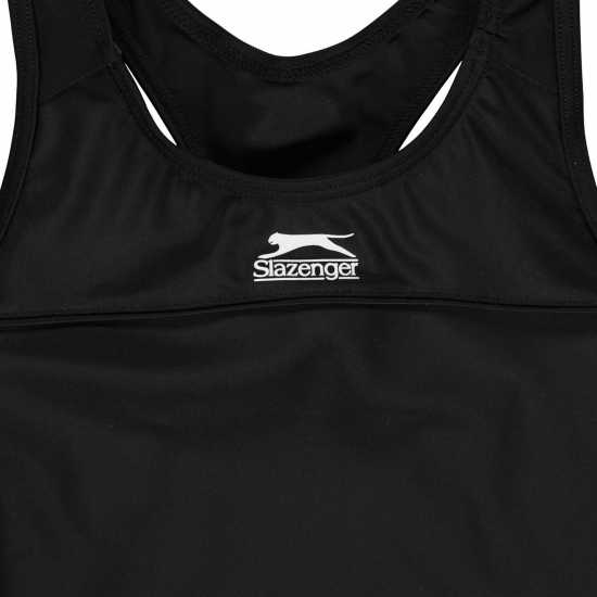 Slazenger Плувен Костюм Момичета Lycra® Xtra Life™ Racer Back Swimsuit Girls Черно Детски бански и бикини