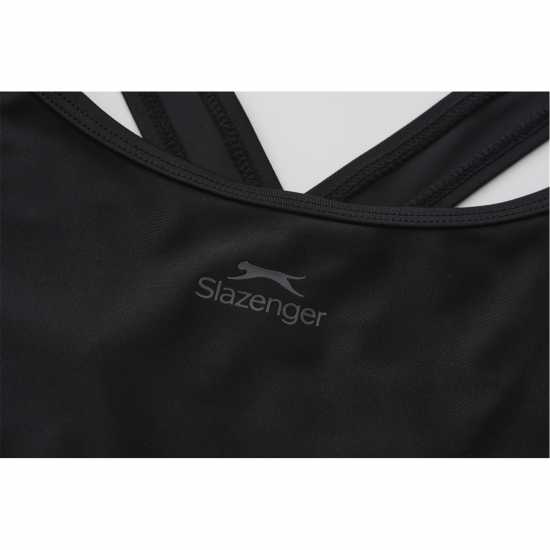 Slazenger Дамски Бански Костюм Lycra® Xtra Life ™ X Back Swimsuit Ladies Черно Дамски бански