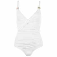 Biba Icon Swimsuit With Tummy Control White Дамски бански