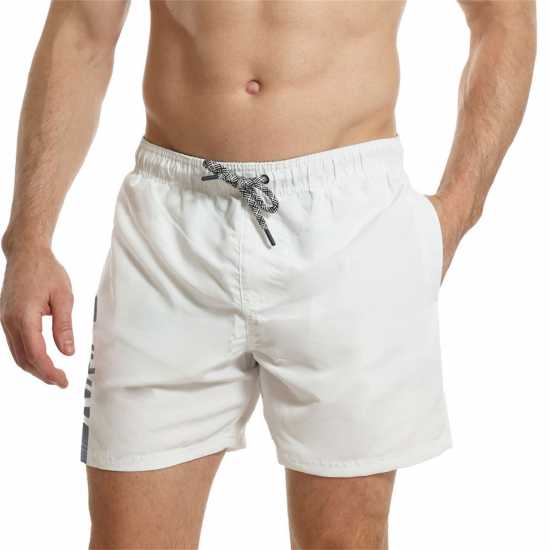 Спортни Гащета Ript Essentials Verticle Stripe Swimming Trunks Mens Бяло/Морско синьо Мъжки плувни шорти и клинове