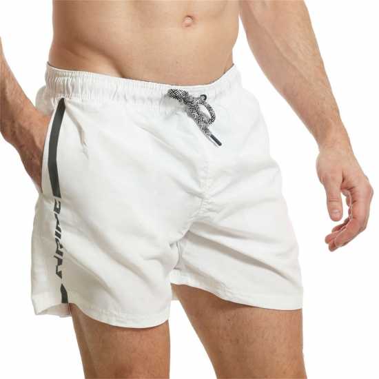 Спортни Гащета Ript Essentials Verticle Stripe Swimming Trunks Mens Бяло/Морско синьо Мъжки плувни шорти и клинове