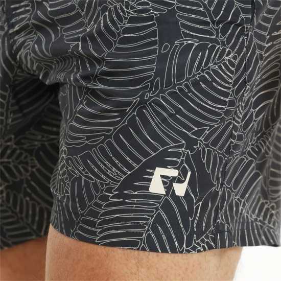 Мъжки Плувни Шорти Ript Leaf Print Swim Shorts Mens Морска синьо Мъжки плувни шорти и клинове