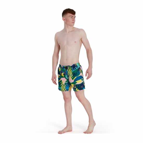 Speedo Мъжки Плувни Шорти Printed Leisure 16 Swim Shorts Mens Жълто/Розово Мъжки къси панталони