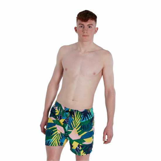 Speedo Мъжки Плувни Шорти Printed Leisure 16 Swim Shorts Mens Жълто/Розово Мъжки къси панталони