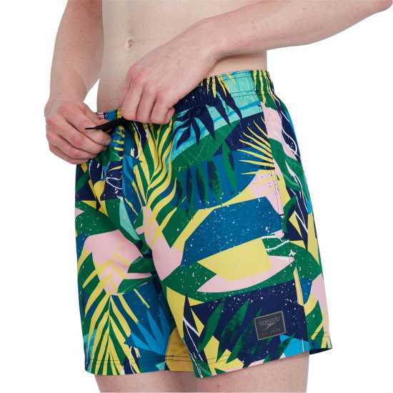 Speedo Мъжки Плувни Шорти Printed Leisure 16 Swim Shorts Mens Жълто/Розово Мъжки къси панталони