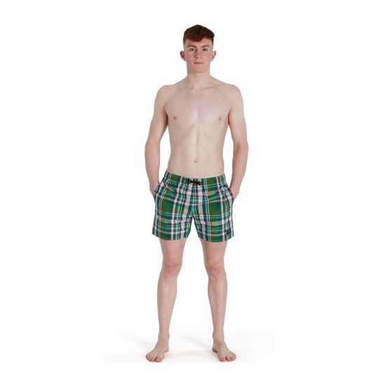 Speedo Check Leisure Swim Shorts Зелено/Розово Мъжки къси панталони