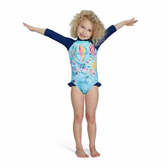 Speedo Placement Frill One Piece Baby Girls  Детски бански и бикини