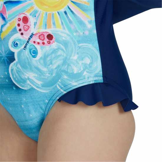 Speedo Placement Frill One Piece Baby Girls  Детски бански и бикини