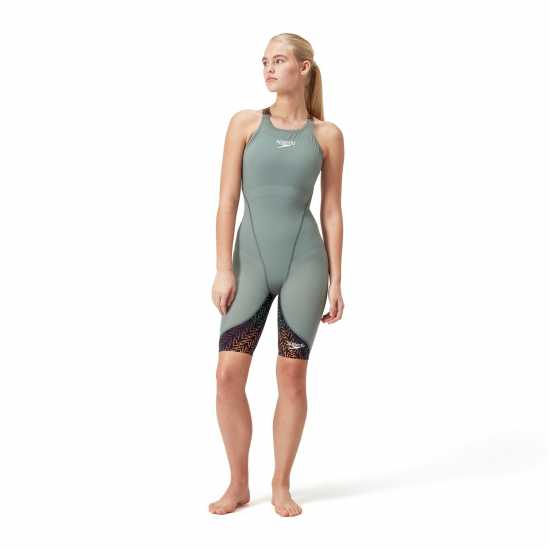 Speedo Ignitkneeskin Ld00 Зелен/Оранжев Цели бански и рокли