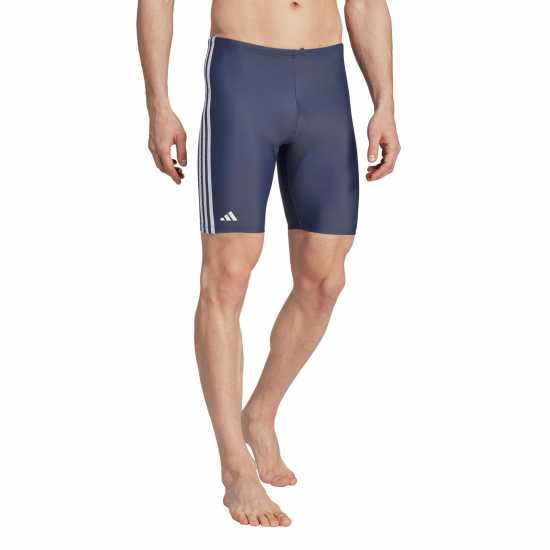 Adidas Мъжки Плувен Клин Primeblue 3-Stripes Swim Jammer Mens Морско синьо/Бяло Мъжки плувни шорти и клинове