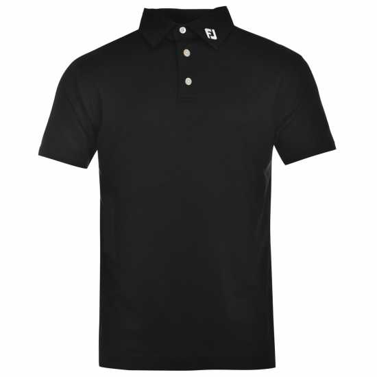 Footjoy Мъжка Блуза С Яка Solid Polo Shirt Mens Черно Мъжки тениски с яка