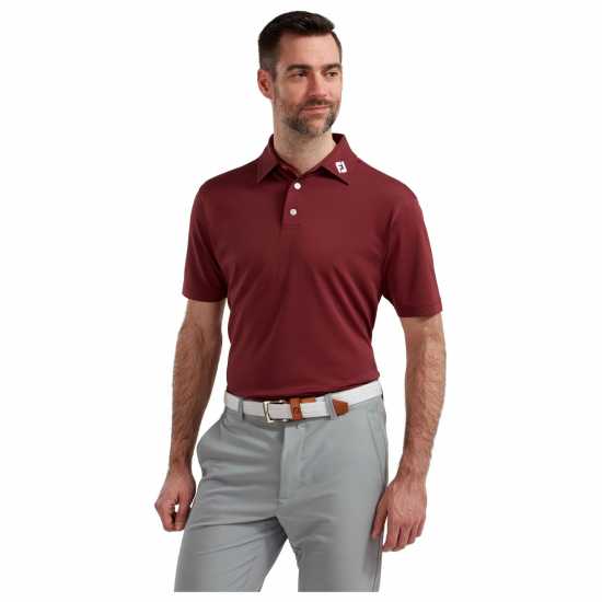 Footjoy Мъжка Блуза С Яка Solid Polo Shirt Mens Кафяво кафяво Мъжки тениски с яка