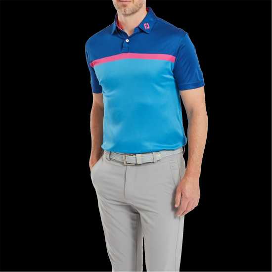 Footjoy Colour Block Polo Mens Океански парк Мъжки тениски с яка