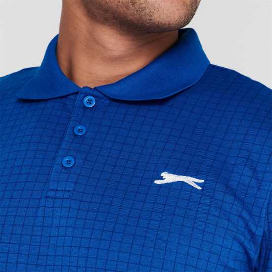 Slazenger Check Golf Polo Mens Морска синьо Мъжко облекло за едри хора