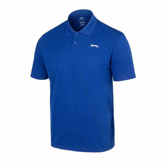 Slazenger Check Golf Polo Mens Кралско синьо Мъжко облекло за едри хора