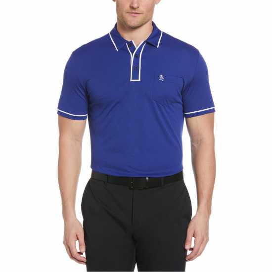 Блуза С Яка Original Penguin Golf Earl Polo Shirt Синьо Мъжко облекло за едри хора