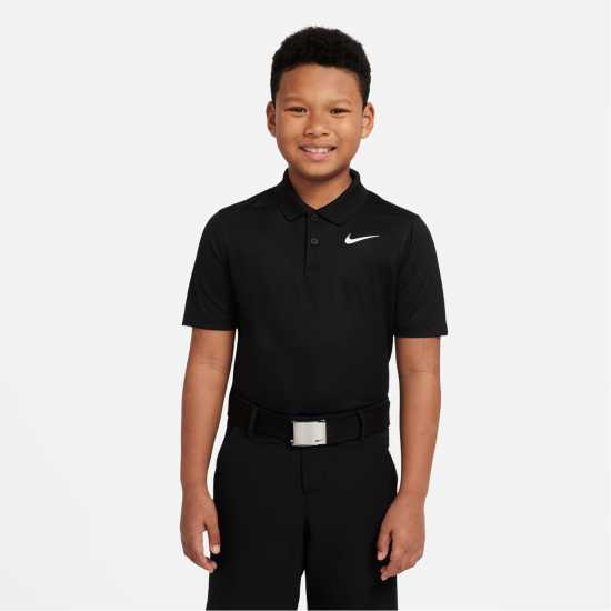 Nike Dri-FIT Victory Big Kids' (Boys') Golf Polo Shirt Черно/Бяло Детски тениски тип поло