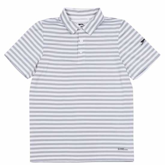 Slazenger Детска Блуза С Яка Stripe Polo Shirt Junior Бяло Детски тениски тип поло