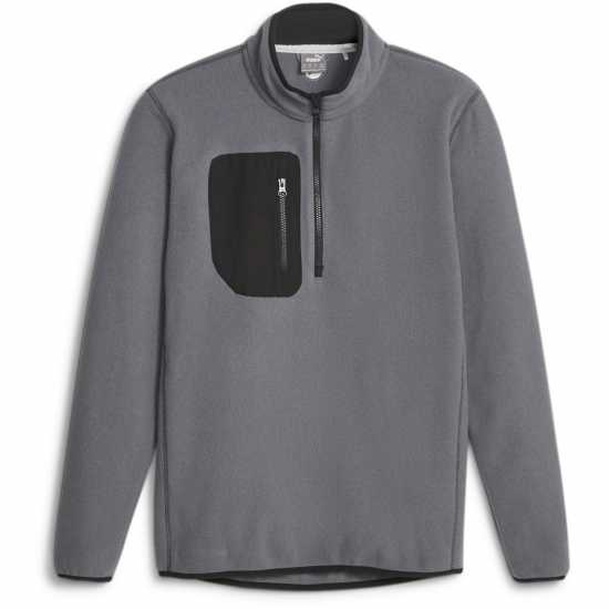 Puma Външен Слой Мъже Fleece Quarter Zip Baselayer Top Mens Слейтски/Блц Голф облекло